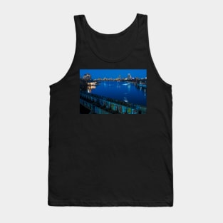 Boston MA Charles River at Dusk Dewolfe Boathouse Boston Skyline Tank Top